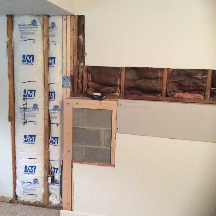 Wall insulation replacement during Basement Flood Cleanup in Columbia